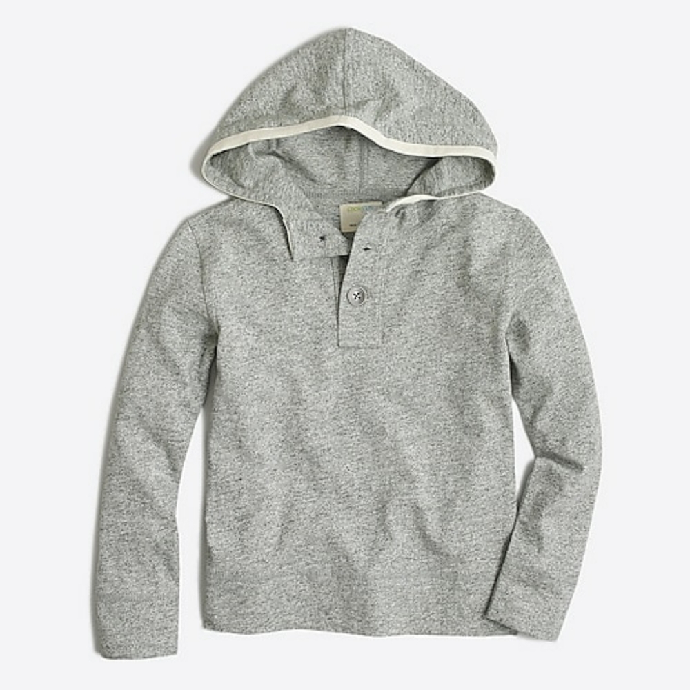 EUC Crewcuts Heathered Henley Hoodie 6/7